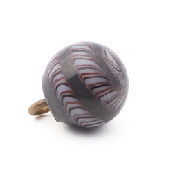 Antique Czech multicolor filigree spiral micro lampwork ball glass button 12mm