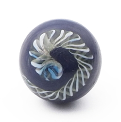 Antique Czech multicolor filigree spiral blue micro lampwork ball glass button 12mm