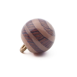 Antique Czech multicolor filigree spiral peach micro lampwork ball glass button 13mm