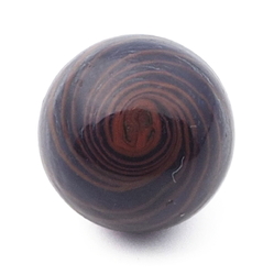 Antique Czech blue bicolor spiral micro lampwork ball glass button 12mm