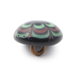 Antique Czech micro lampwork flower glass button 13mm