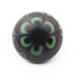 Antique Czech micro lampwork flower glass button 13mm