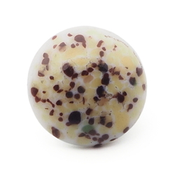 Antique Czech spatter white micro lampwork glass button rosette shank 13mm