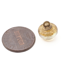 Antique Czech silver foil bicolor paperweight micro lampwork glass button 11mm