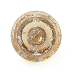 Antique Czech silver foil bicolor paperweight micro lampwork glass button 11mm