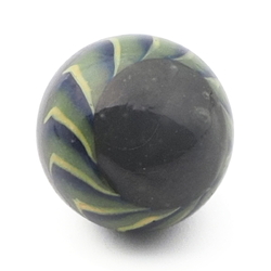 Antique Czech multicolor chevron striped micro lampwork ball glass button 12mm