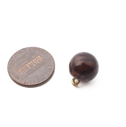 Antique Czech spiral bicolor micro lampwork ball glass button 12mm