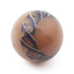 Antique Czech filigree spiral beige micro lampwork ball glass button 12mm