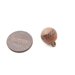 Antique Czech filigree aventurine spiral beige micro lampwork ball glass button 12mm