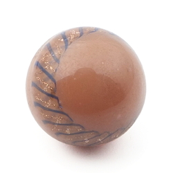 Antique Czech filigree aventurine spiral beige micro lampwork ball glass button 12mm