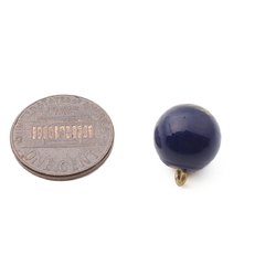 Antique Czech filigree spiral blue micro lampwork ball glass button 12mm