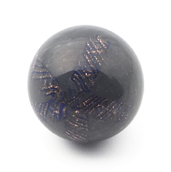 Antique Czech blue gold filigree spiral micro lampwork ball glass button 12mm