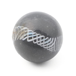 Antique Czech white filigree spiral micro lampwork ball glass button 12mm