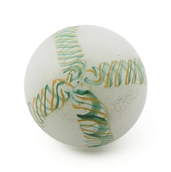 Antique Czech bicolor filigree spiral opaline micro lampwork glass button 13mm