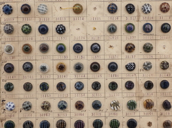 1919 Sample card (123) Czech antique glass buttons rosette shank