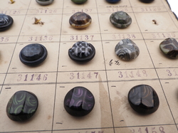 1919 Sample card (123) Czech antique glass buttons rosette shank