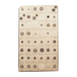 Sample card (42) Czech antique glass rhinestone buttons 