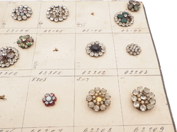Sample card (42) Czech antique glass rhinestone buttons 