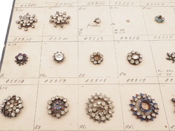 Sample card (42) Czech antique glass rhinestone buttons 