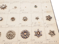 Sample card (42) Czech antique glass rhinestone buttons 