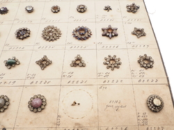 Sample card (42) Czech antique glass rhinestone buttons 