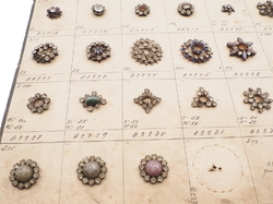 Sample card (42) Czech antique glass rhinestone buttons 
