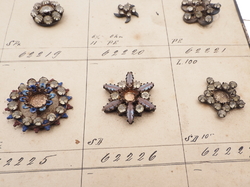 Sample card (42) Czech antique glass rhinestone buttons 
