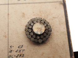 Sample card (42) Czech antique glass rhinestone buttons 