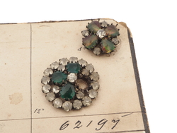 Sample card (42) Czech antique glass rhinestone buttons 