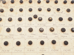 Sample card (138) Czech antique dimi glass buttons 