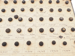 Sample card (138) Czech antique dimi glass buttons 