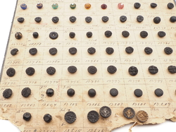 Sample card (138) Czech antique dimi glass buttons 