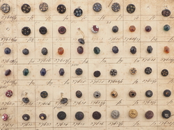 Sample card (127) Czech antique glass buttons 