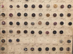 Sample card (127) Czech antique glass buttons 