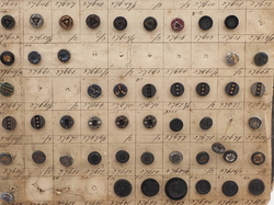 Sample card (127) Czech antique glass buttons 