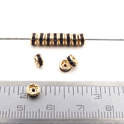 Lot 12 pcs 4.5 mm Czech Black Rhinestone Rondelles spacer beads jewelry making