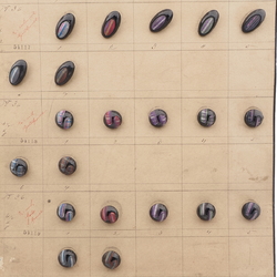 Sample card (32) Czech antique glass buttons fabric effect black