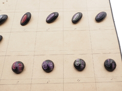 Sample card (32) Czech antique glass buttons fabric effect black