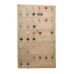 1936 Sample card (39) Czech antique glass buttons geometric floral Deco