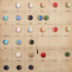 1936 Sample card (39) Czech antique glass buttons geometric floral Deco