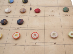 1936 Sample card (39) Czech antique glass buttons geometric floral Deco