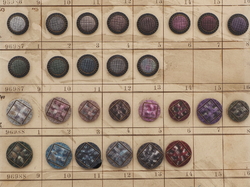 1911 Sample card (43) Czech antique glass buttons fabric effect black
