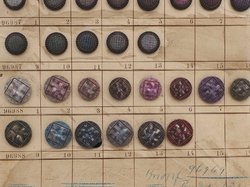 1911 Sample card (43) Czech antique glass buttons fabric effect black