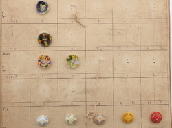 1925 Sample card (33) Czech antique glass buttons geometric marble Deco