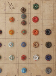 1925 Sample card (33) Czech antique glass buttons geometric marble Deco