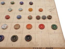 1925 Sample card (33) Czech antique glass buttons geometric marble Deco