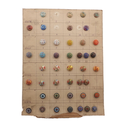 1926 Sample card (43) Czech antique glass buttons geometric floral Deco