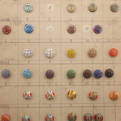 1926 Sample card (43) Czech antique glass buttons geometric floral Deco