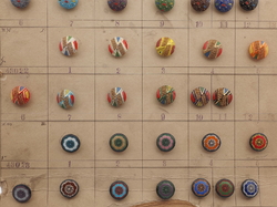 1926 Sample card (43) Czech antique glass buttons geometric floral Deco