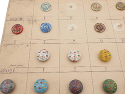 1926 Sample card (43) Czech antique glass buttons geometric floral Deco